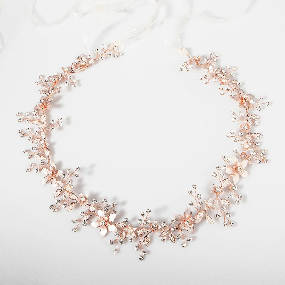 Pearl Waist Chain Copper Long Tassel Flower Body Chain Wedding Bridal Belt Copper Wire Flower Waist Belt - Perfect for Wedding Banquet main image 2
