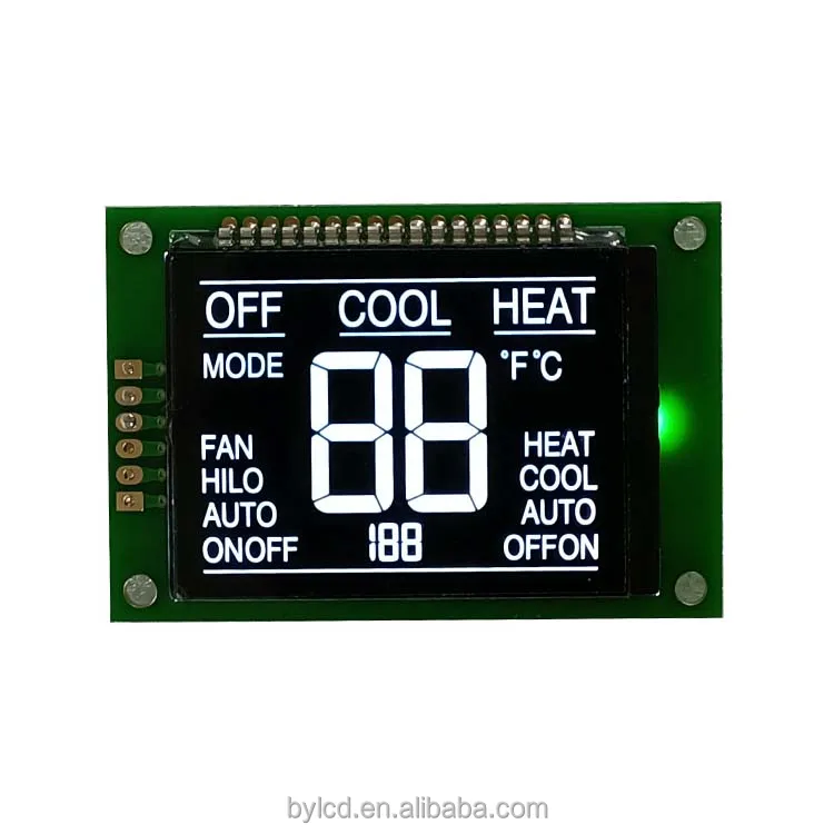 lcd screen manufacturing custom mono tn fstn va black polarizer film 7 segment promgram display thermostat lcd with va screen