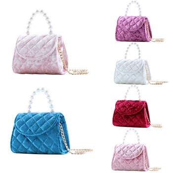High Quality Comfortable Girls Mini Handbag Student Semi-Round Glossy Solid Color Bag for Party Travel