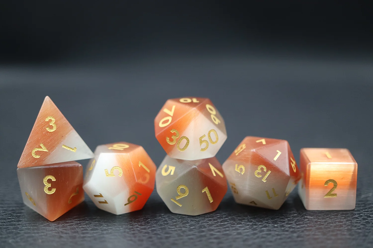 High Quality Full Set RPG & DND Gaming Dice Precious Gemstone Style Tabletop Accessories factory