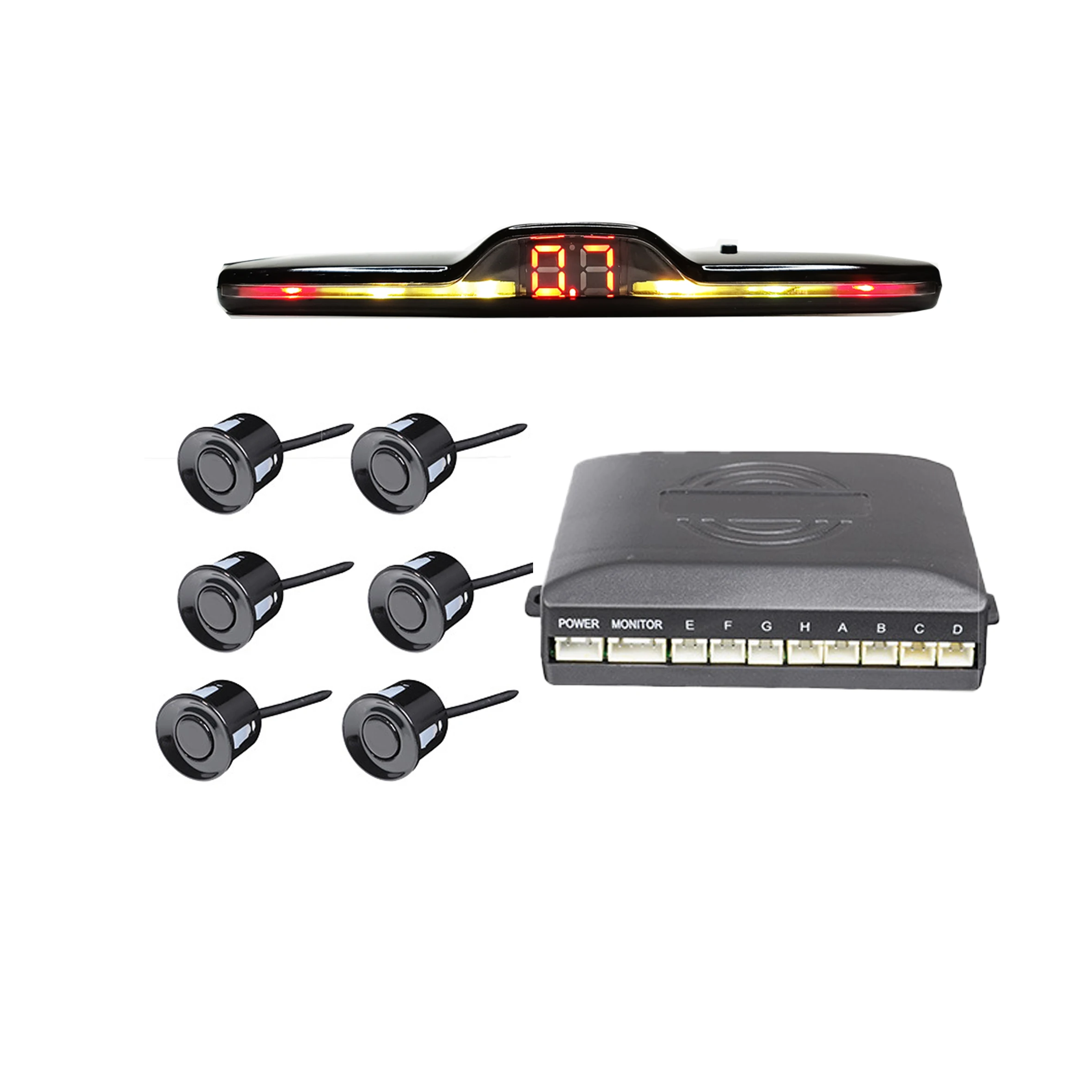 6 Sensors Reverse Warning Systems Front Back Parking Assistant Car Reverse Aid Car Parking Sensor System