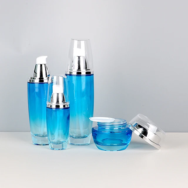 Gloss-Cobalt 40ml 50g Custom Color Clear Glass Bottle + Spray Coating for Mint Refreshing Cream