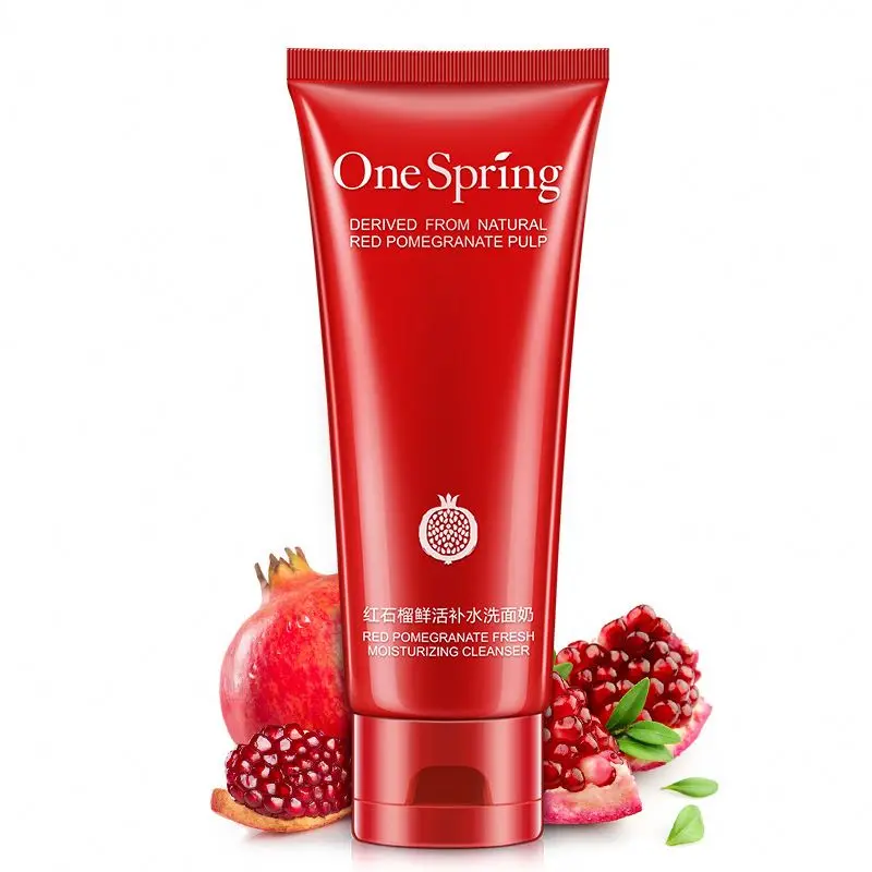 Logo OEM ODM One Spring Moisturizing Red Pomegranate Hyaluronic Acid Brightening Whitening Face Cleanser Toner Skin Care Set