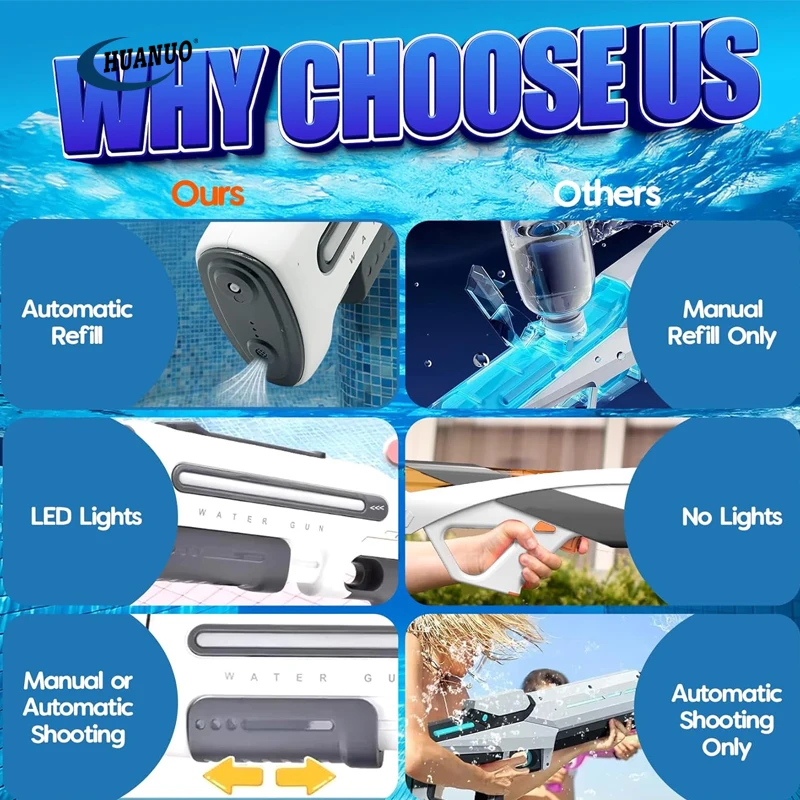 Pistola de agua eléctrica de succión automática, pistola de chorro de agua poten