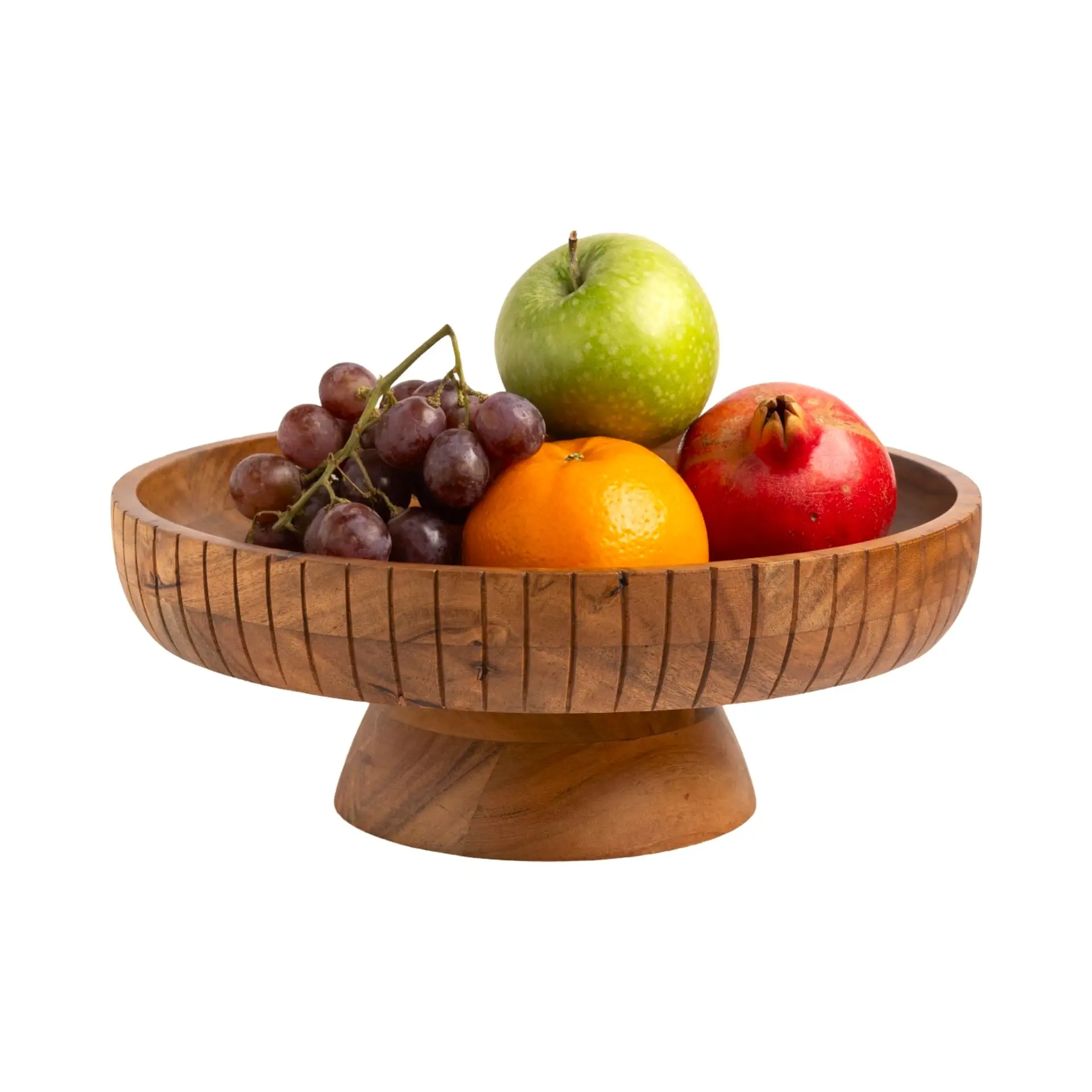 Custom Acacia Fruit Bowl Wood Bowl Diameter 12 Inches Serving Bowl for Kitchen Counter Dessert Display Decorative Bowl