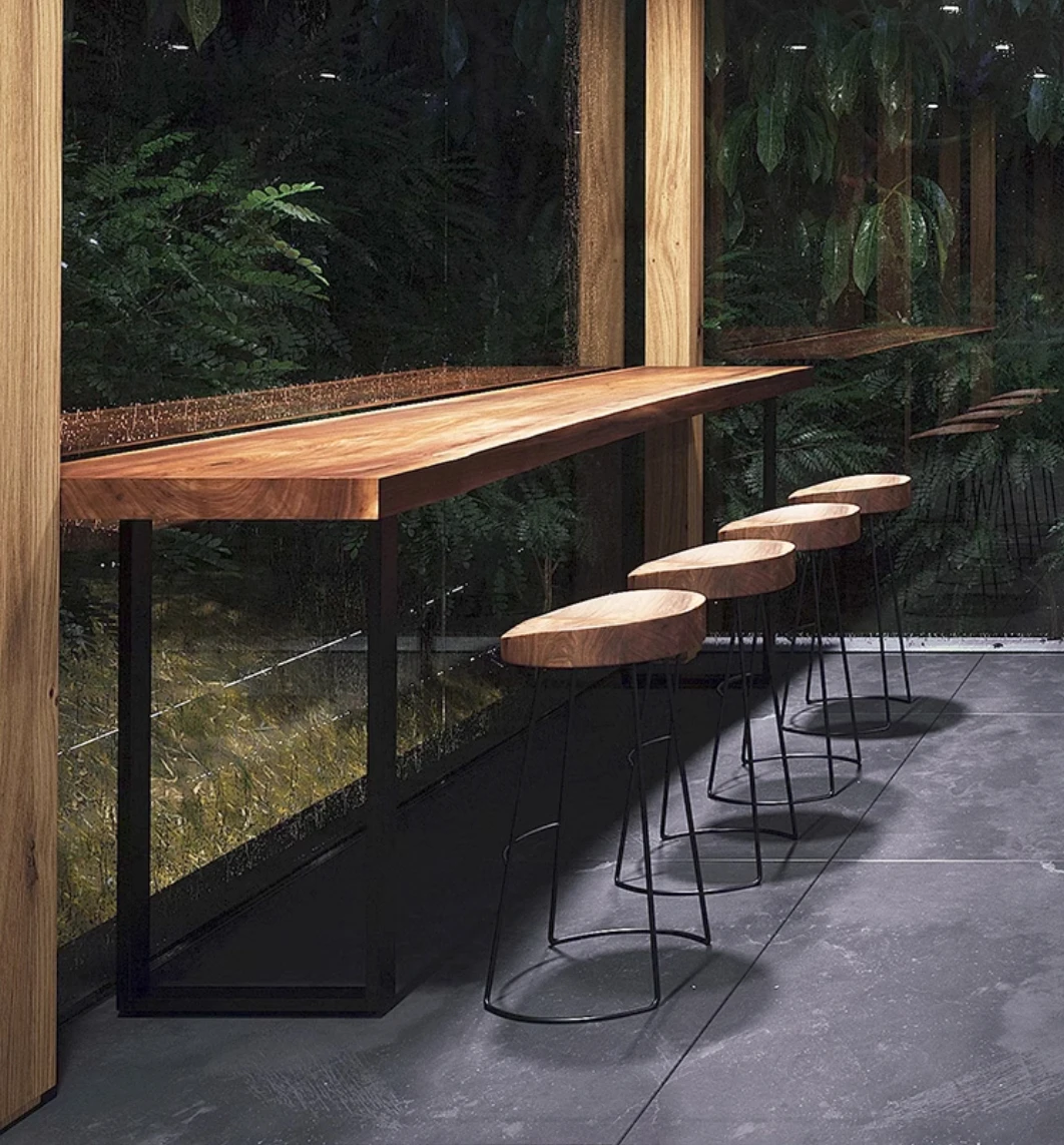 Современная коммерческая мебель, деревянная Верхняя часть с металлическими ножками, длинная кухня, обеденный Ресторан, деревянный высокий барный стол