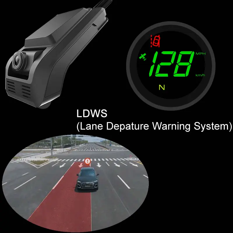 Whole Set 4g Adas Dual Lens Dash Cam With Hud Head Up Display Speedometer Buy Dual Camera Dash