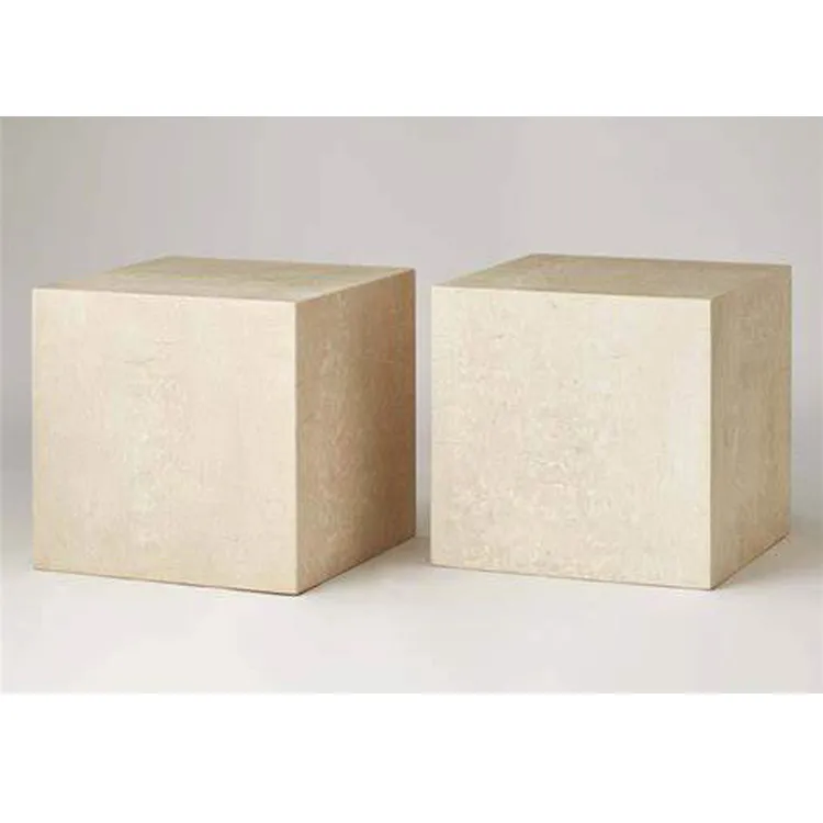Natural Side Tables Pedestal square Column Display Stand Block Coffee Table Marble Travertine Stone Cube Tables