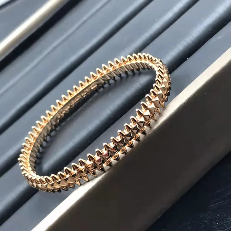 Bracciale testa di proiettile acciaio inox placcato oro 18 kt bracciale trendy per uomo donna - Foto 10 di 12