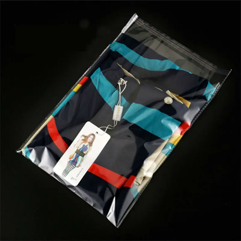 Потерянные Перезаправляемые целлофановые полипропиленовые пакеты, плотная прозрачная упаковка для одежды, сумка для хранения, конверт, пакет для доставки