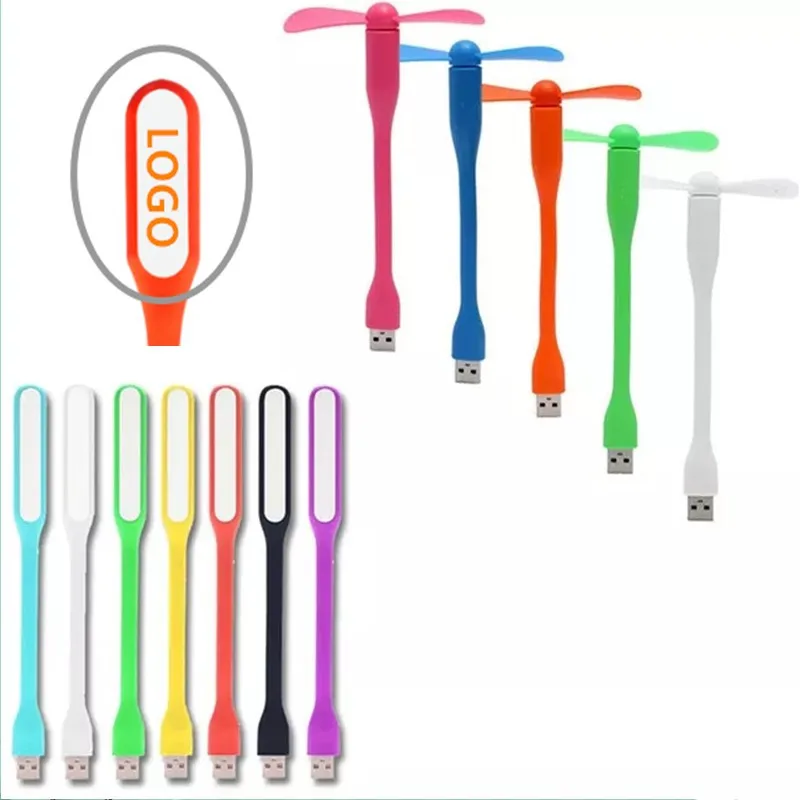 Креативный летний рекламный USB-гаджет USB-вентилятор гибкий портативный мини-вентилятор и Светодиодная лампа