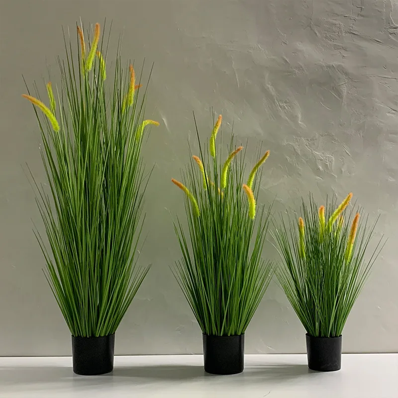 Современное искусственное украшение в горшках для отеля искусственная луковая трава искусственный цветок бонсай
