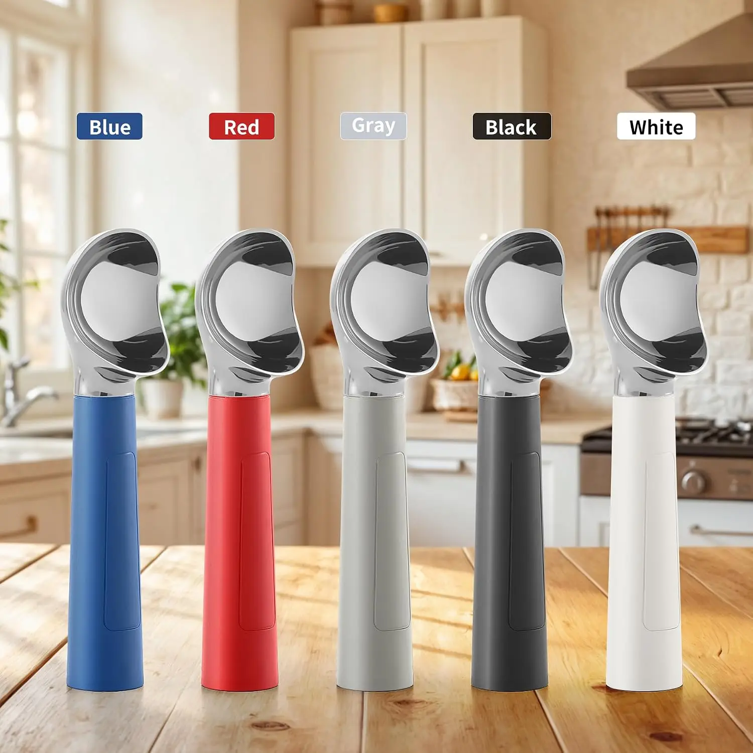 Rechargeable Electric Ice Cream Scooper Heated Self-Warming Rust-Proof Metal Spoon Easy Clean for Hard Ice Cream Eco-Friendly