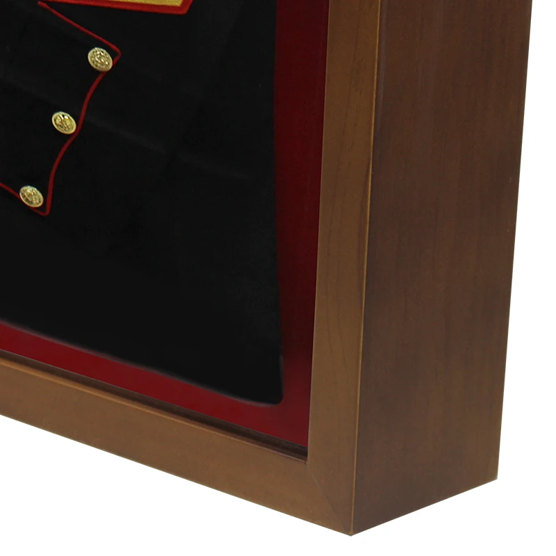 2024 New Design Uniform Display Case Veterans Souvenir Service Dress Display Frame Wall Hanging Dress Shadow Box