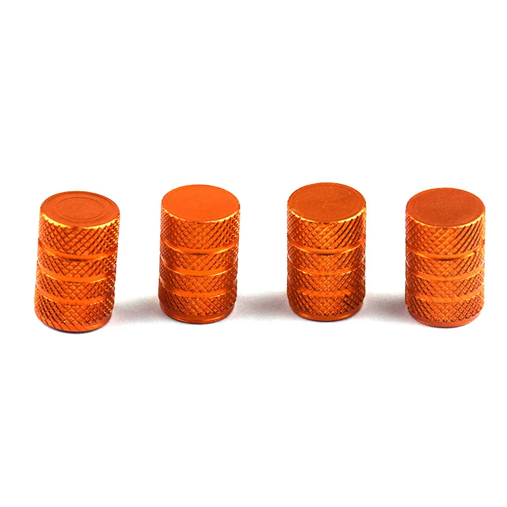 4 Black Billet Knurled Tire Valve Caps With Skull Design | Universal For Cars & Motorcycles