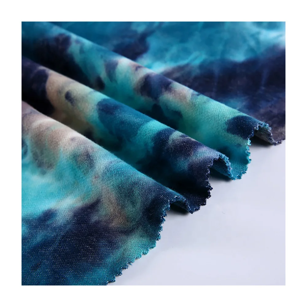 Multicolor Printed CVC Plain Custom Digital Print Knit Stretch Cotton Terry Cloth Fabric for Hoodie