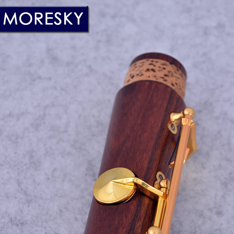 Moresky 木製(エボニー)flute 17穴EメカMFL-202 MORESKYレッド