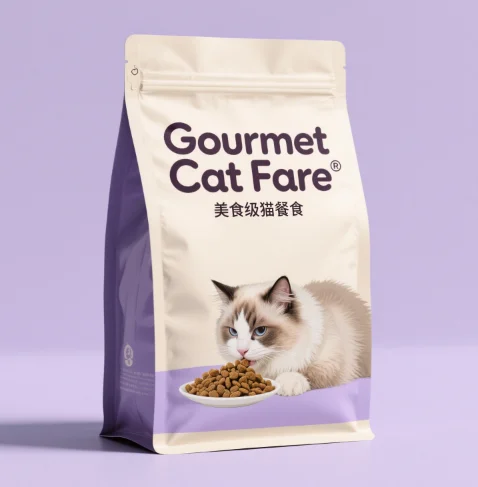 Digital Printing, Resealable Zipper, Standing up cat Pet Food Packaging, Large Flat Bottom, 10kg, 20kg Dog Food Bag, Customized