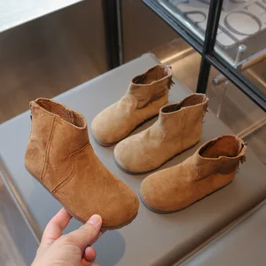 Wholesale High Quality British Style Winter Autumn Children Ankle Warm Winter Boots for Kids Girl