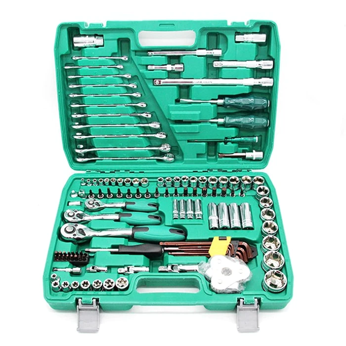 Ratchet Repair Tools 121pcs Combination Hand Tool Kit 1/4" & 3/8" &1/2