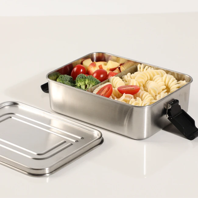 AOHEA Bento Box, BPA Free Lunch Container for all age and Adults, 2 Compartments Stainless Steel Lunch Box with Small Containers supplier