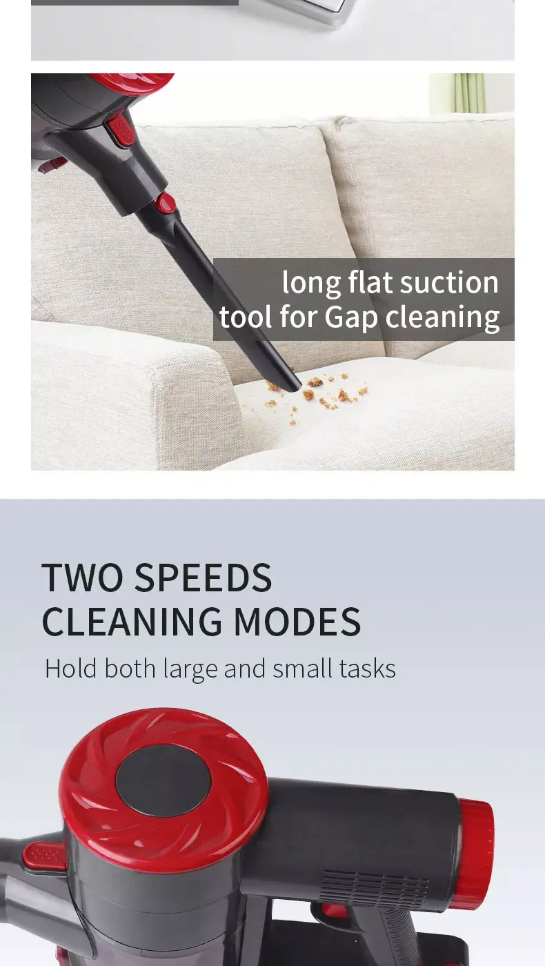 Home floor handheld cordless vacuum cleaner with high power suction 2 in 1