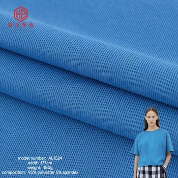 free sample fabric manufacturer 95 cotton 5 spandex 1*1 rib knit cotton spandex fabric