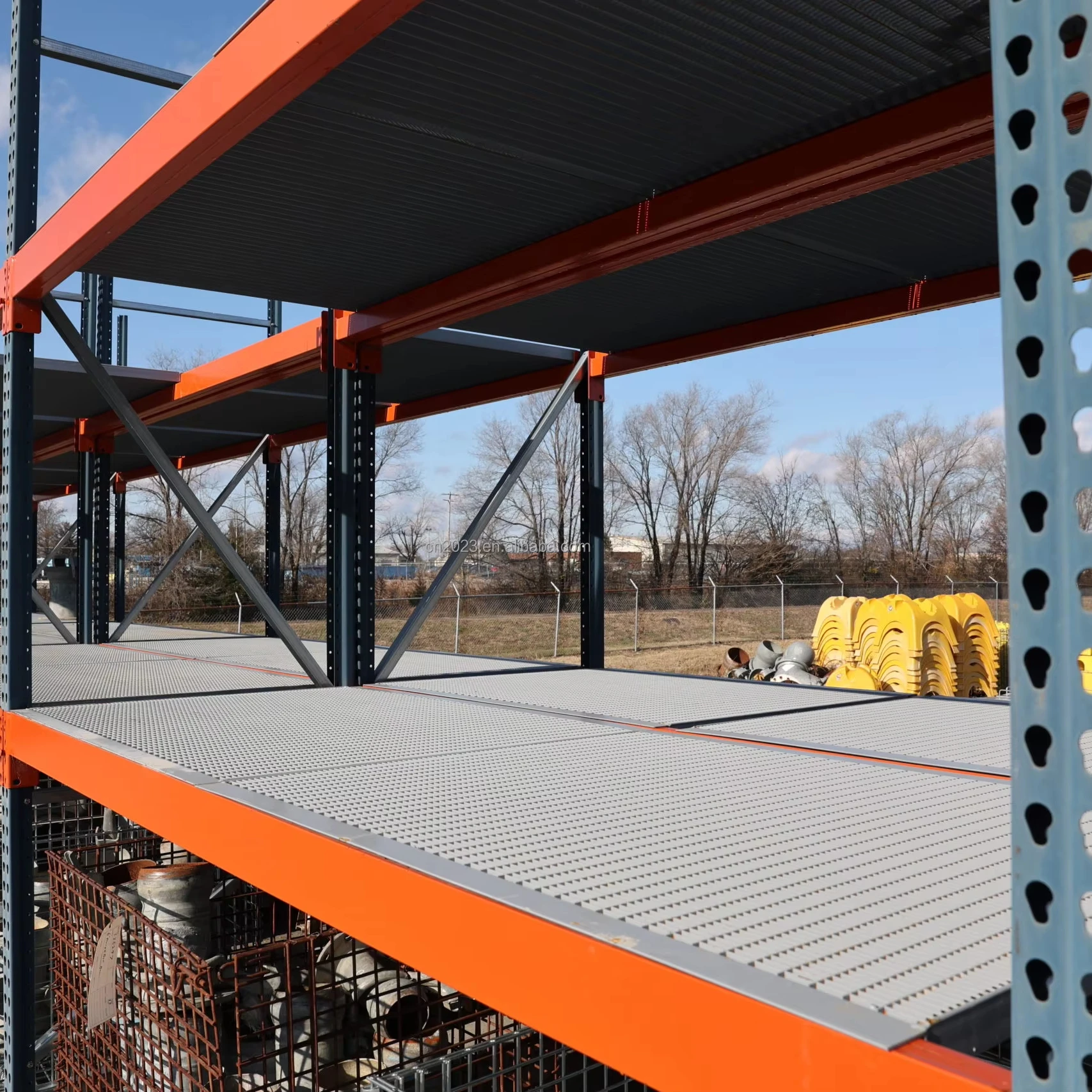 Galvanized Supermarket Steel Press Locked Bar Grate Pallet Rack Decking ...