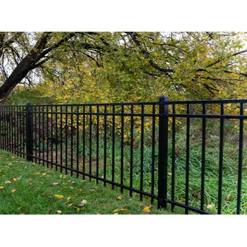 Modern 6ft 8ft Black Galvanized Steel Metal Fence Panels Outdoor ...