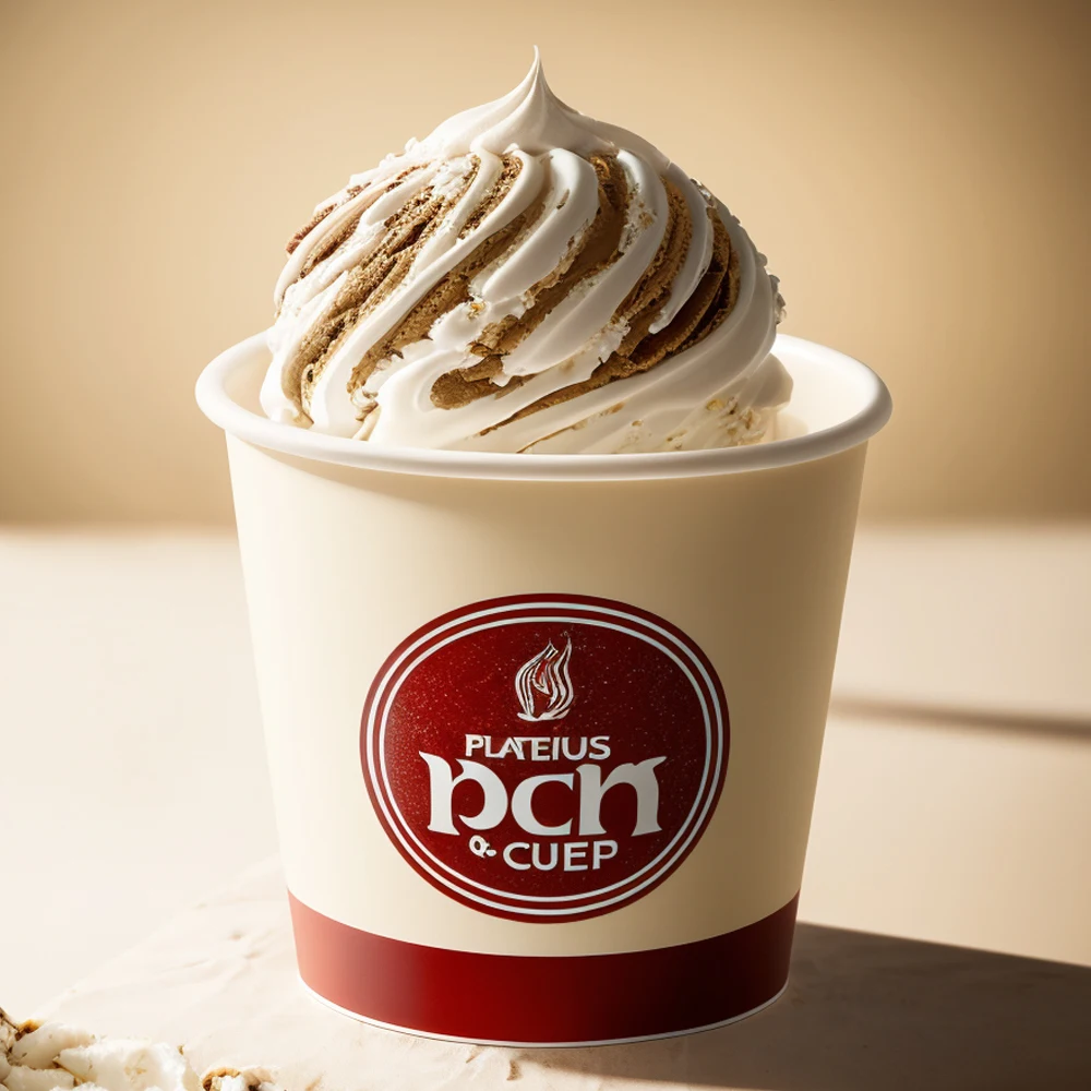 Custom Print IceCream Cup 4oz 6oz 8oz 12oz Gelato Disposable Frozen Yogurt Container Biodegradable Paper Cup