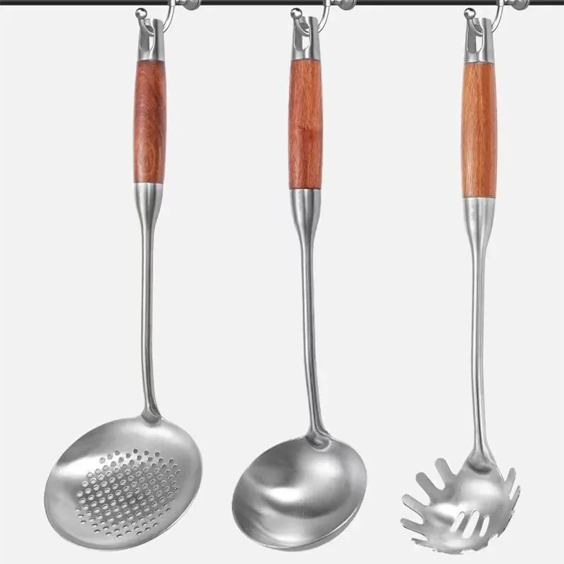 Stainless Steel Wok Spatula Wood Handle Shovel Ladle Kitchen Utensils Baking Cooking Tools Kitchenware Cookware 3