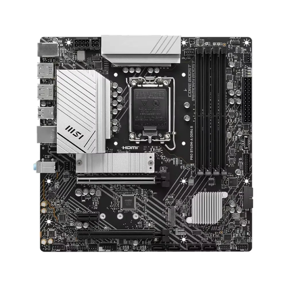 MSI PRO B760M-A DDR4 II Gaming Motherboard, LGA1700, supports 13th generation CPUs, B760 128GB motherboard.