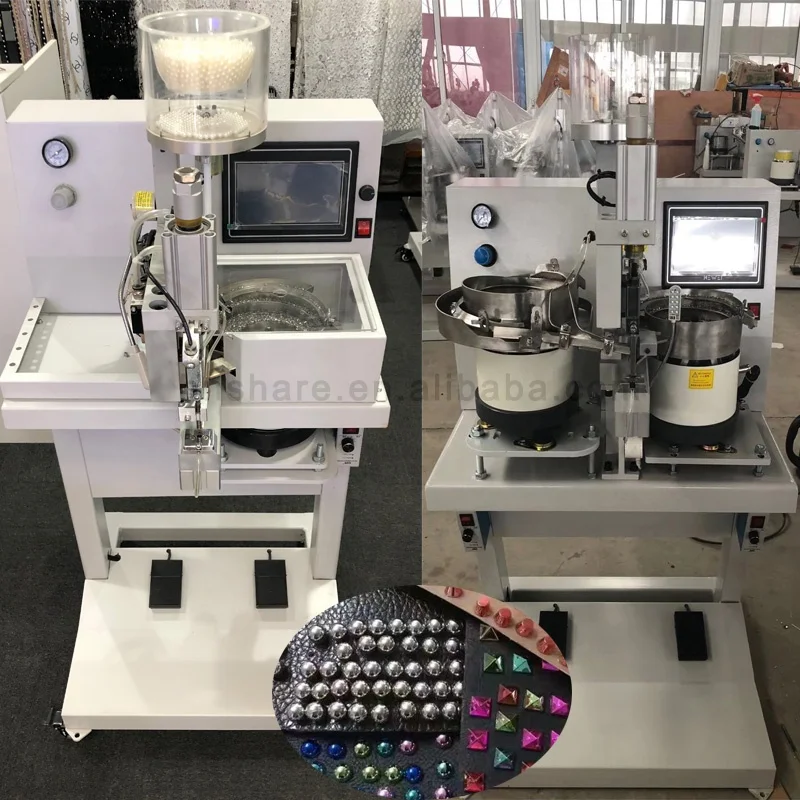 Garment Beads Attaching Pearl Setting Machine Automatic Nail Pearl Fixing Beading Machine
