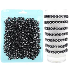 Round Acrylic DIY Jewelry Making Accessories Alphabet Letter Beads A-Z Number Smile Face Beads