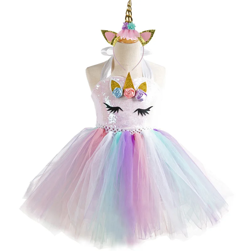 rainbow unicorn princess dress