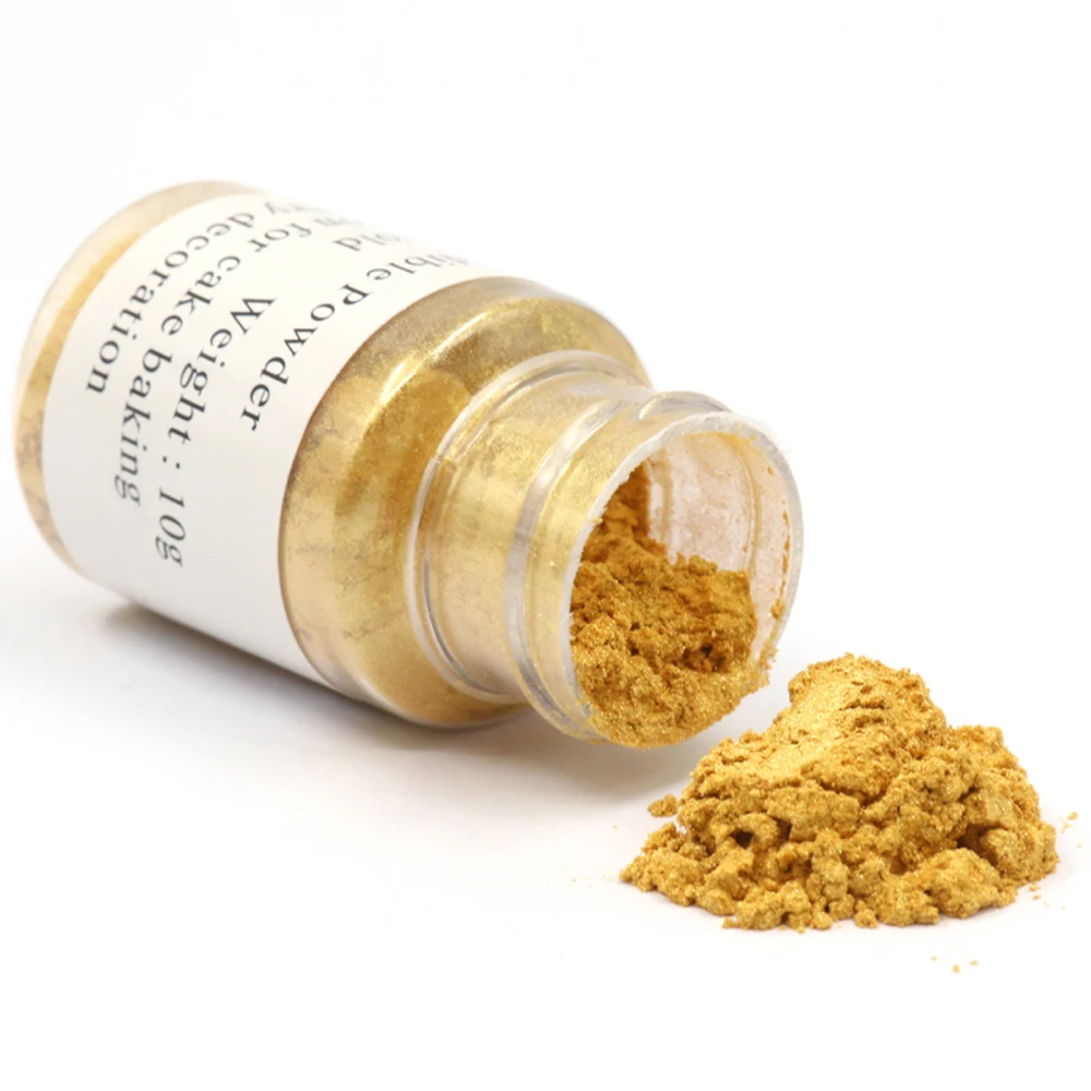 10 г/бутылка, 100% натуральный пигмент, украшение, десерт, выпечка, пищи, торт, подлинный съедобный золотой порошок