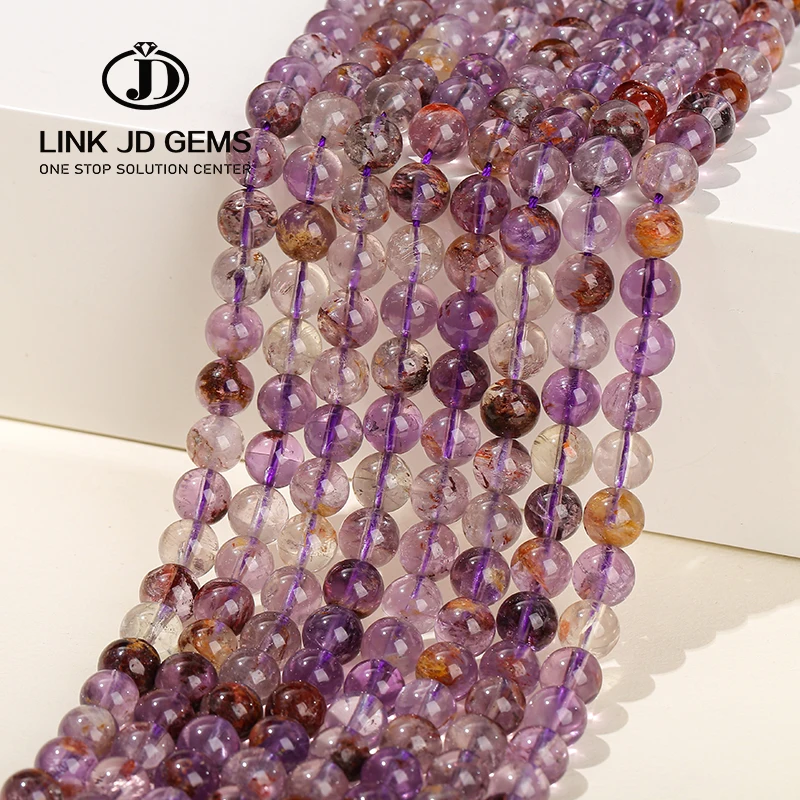 Natural Purple Ghost Quartz Amethyst Loose Beads 6-12mm