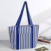 striped tote bag