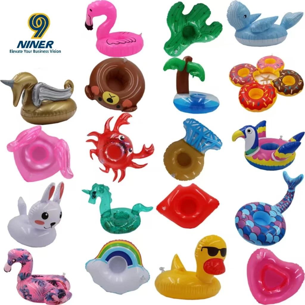 Customized Promotional Inflatable Cup Holder with PVC Material UV Printed Portable Design for Weddings Events & Donut Support