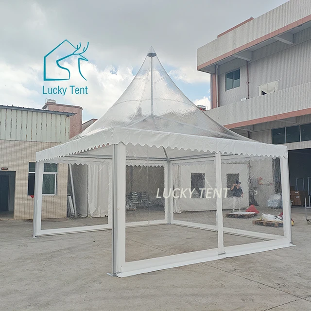 Family Party Banquet Tent Small Pvc Clear Garden Pagoda Tent on Sale Transparent Outdoor Waterproof Aluminum Tent