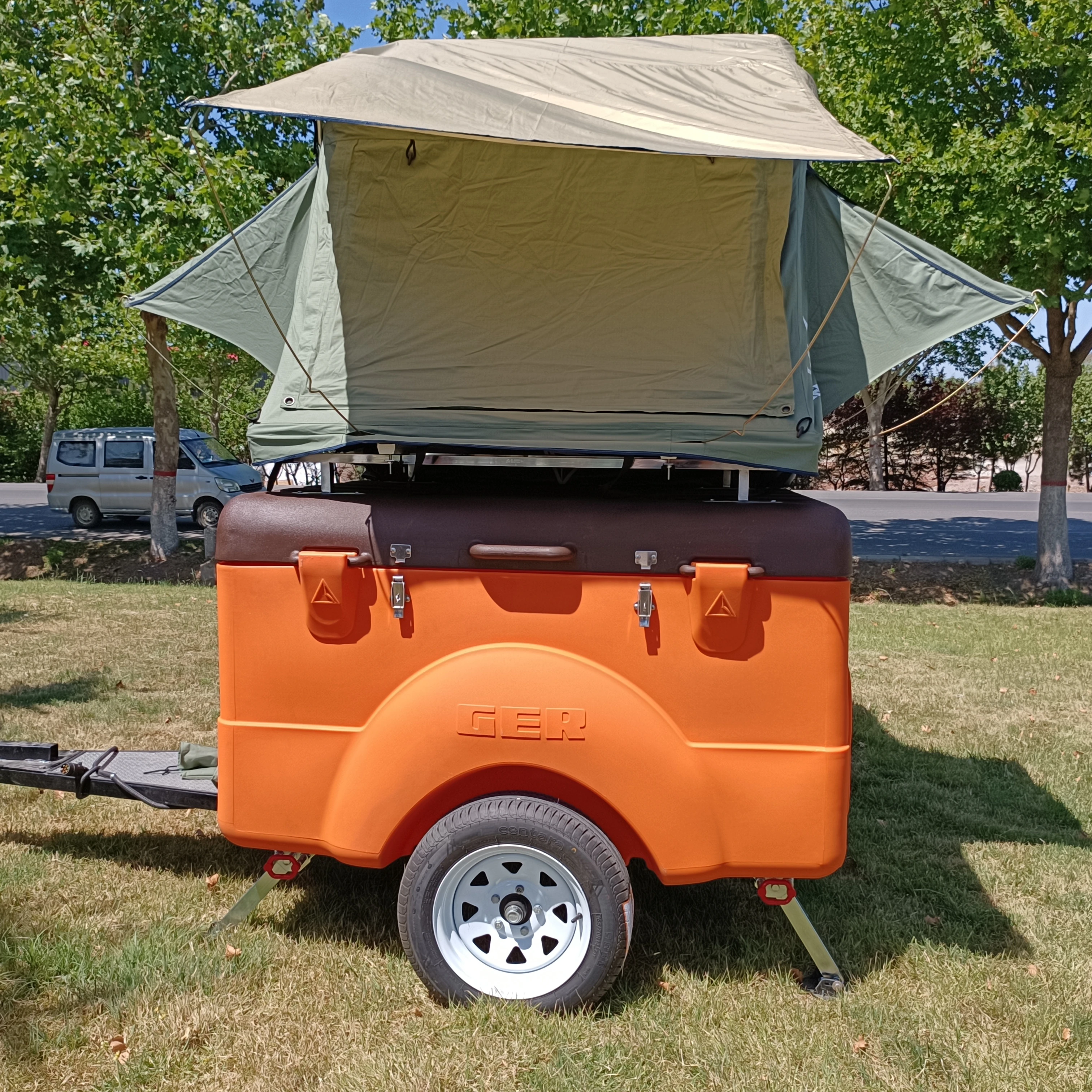 Kendaraan rekreasi trailer perjalanan kualitas tinggi buatan Tiongkok, karavan motorhome RV