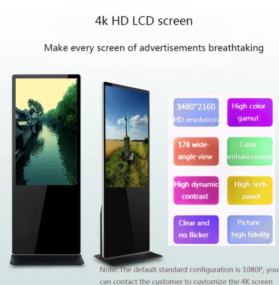 Floor Standing Indoor Android Pc System Capacitive Touch Lcd Screen