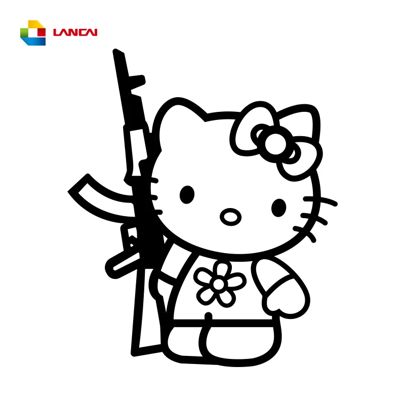 hello kitty rifle vinyl sticker cartoon graphics stickers in car anime sticker buy cute cartoon stickers printable cartoon stickers car decoration vinyl sticker product on alibaba com