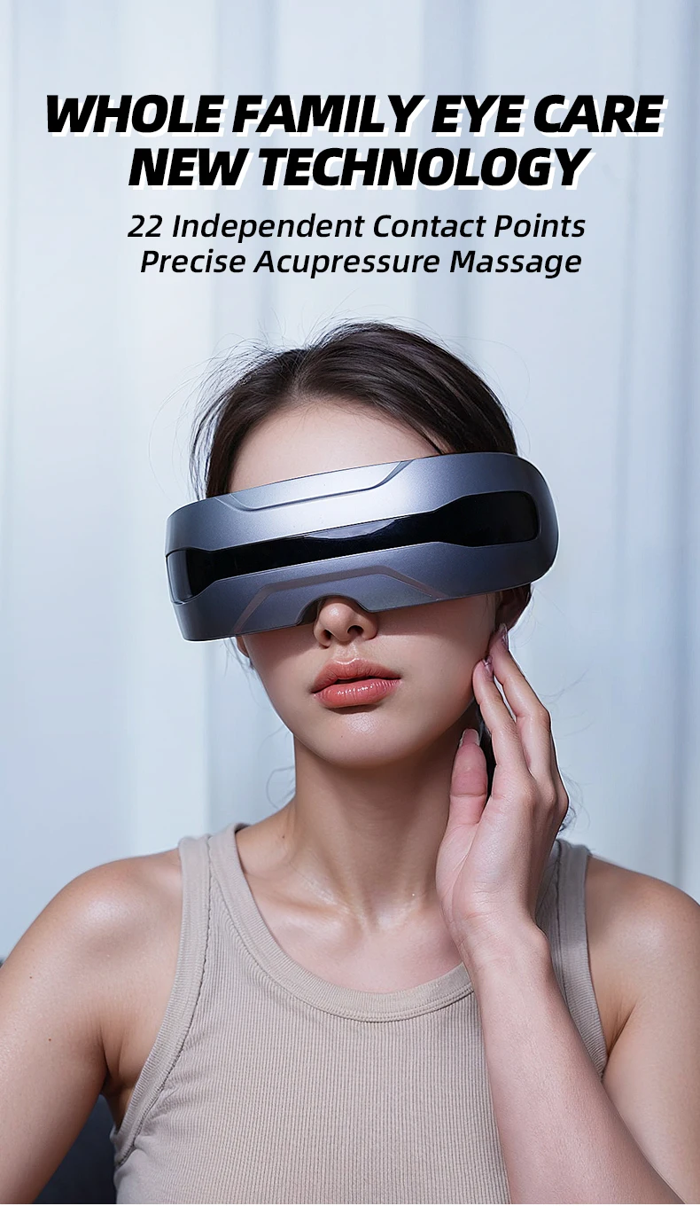 product multi function silicone electric rechargeable smart 3d eye massager with visual display window for stress relief-0
