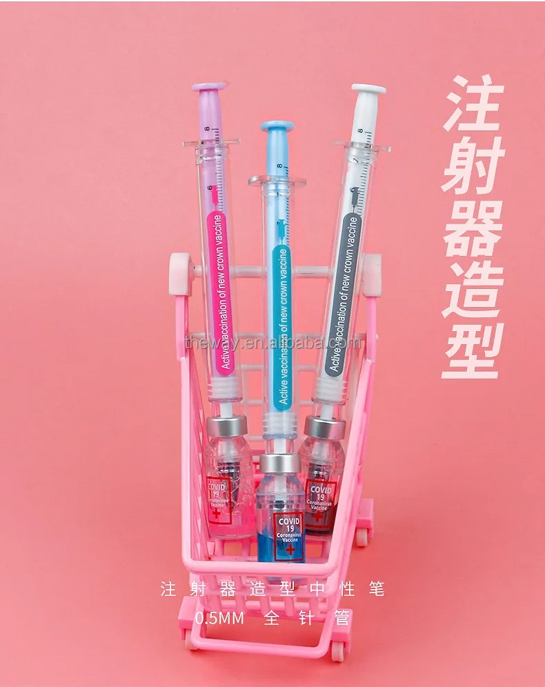 Funny Injection Vaccine Gel Ink Pens - Novelty & Usability