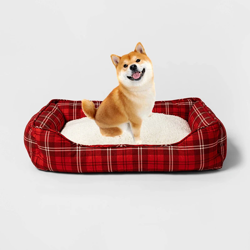 Pet products luxury waterproof calming washable faux fur large cat chew proof fluffy portable pet dog bed for dogs