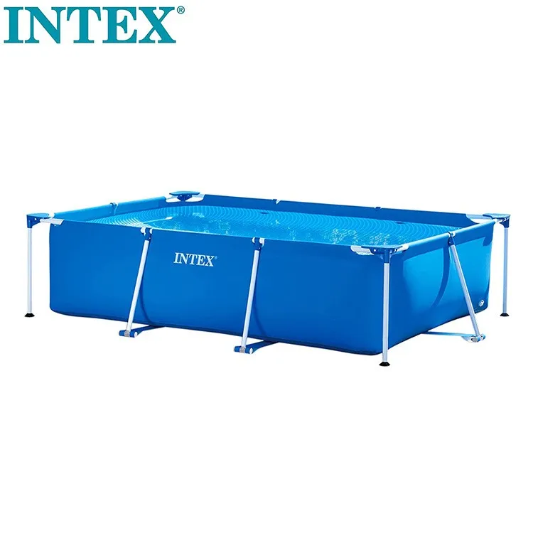 Easy Set Rectangular Metal Frame Above Ground Family Pools Swimming Outdoor Intex