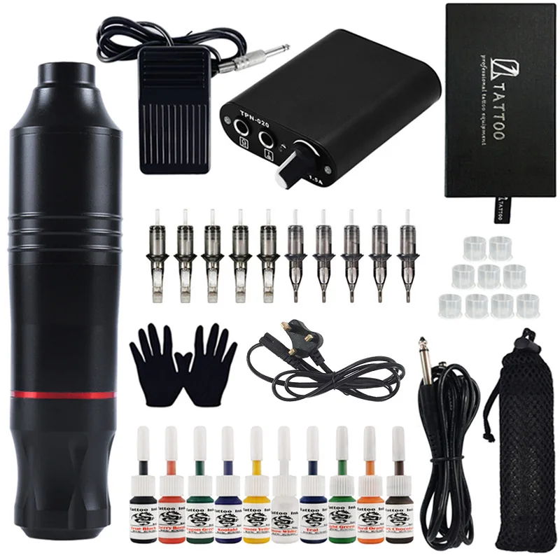 Hot Sales Professional Complete Starter Tattoo Machine Kit Rotary ...