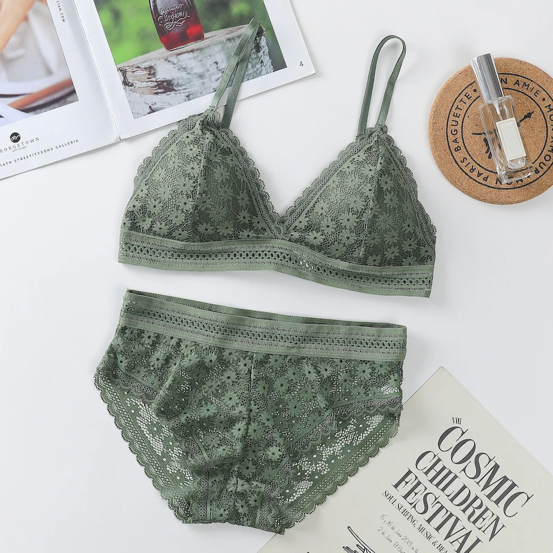 Shop High Quality Sexy Lace Padded Triangle Bras & Panties Shop High Quality Sexy Lace Padded Triangle Bras & Panties