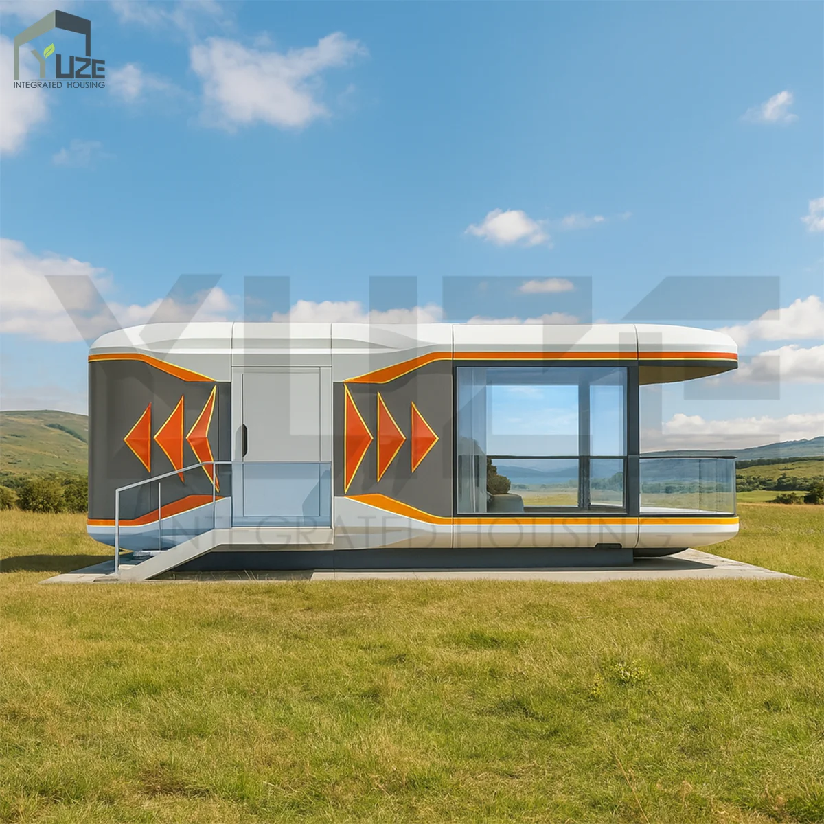 Casa Capsula Lujo Futuristic Design Modular and Prefabricated Capasule Outdoor Room with Bathrooms and Kitchen